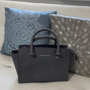 Michael Kors Charcoal Safiano leather Satchel